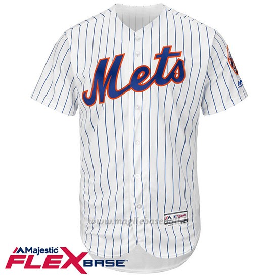 Maglia Baseball Uomo New York Mets Blank Bianco Flex Base Autentico Collezione